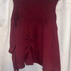 Rue21 Burgundy Smocked Blouse